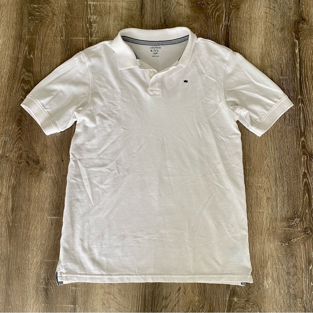 Crown & Ivy Boys Classy White Polo Shirt